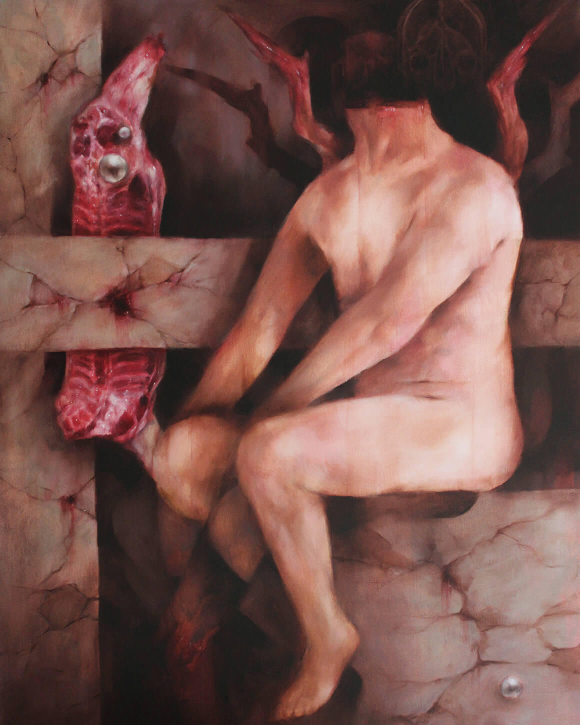 ascension/wound/reverence. oil painting