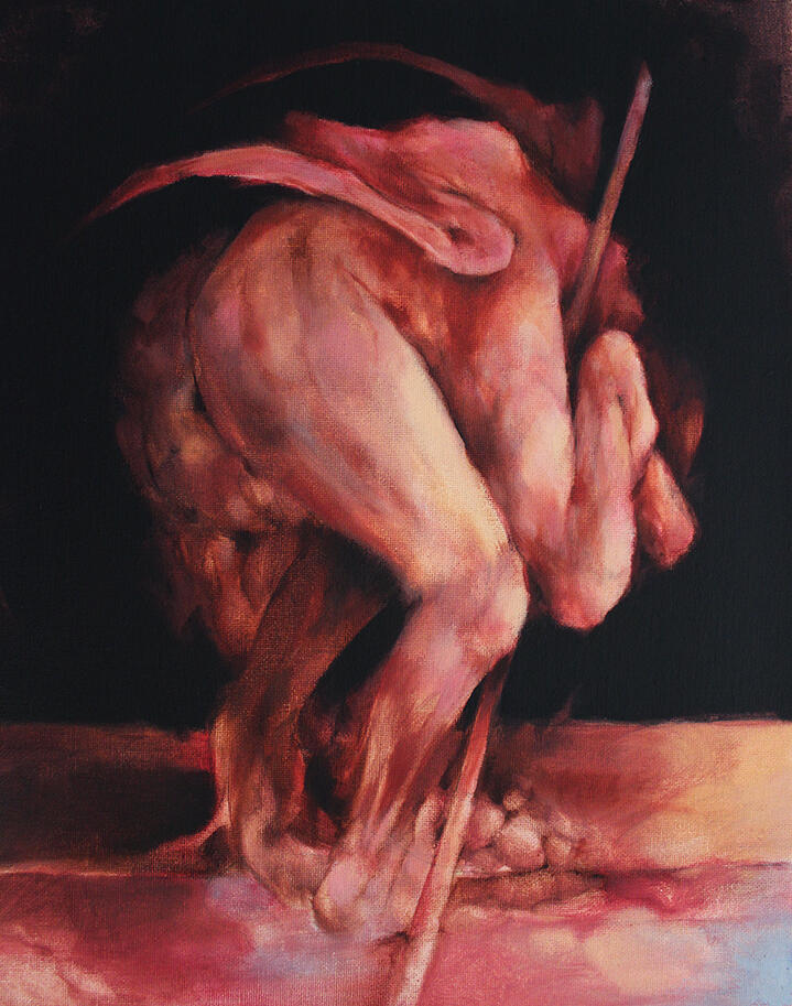 slouching towards marbled slumber. oil painting