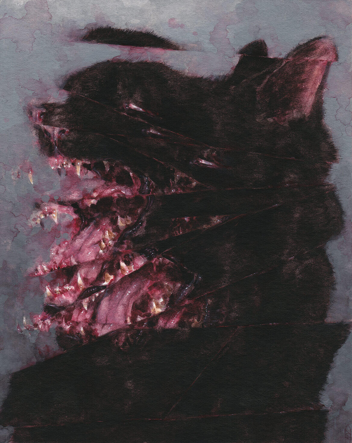 feeding. gouache watercolor