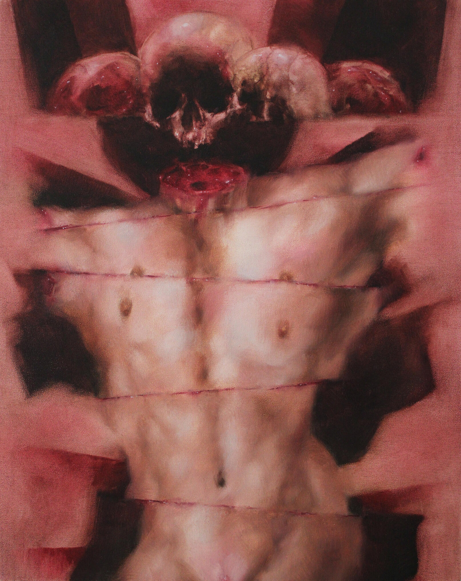 tummy. oil painting on panel